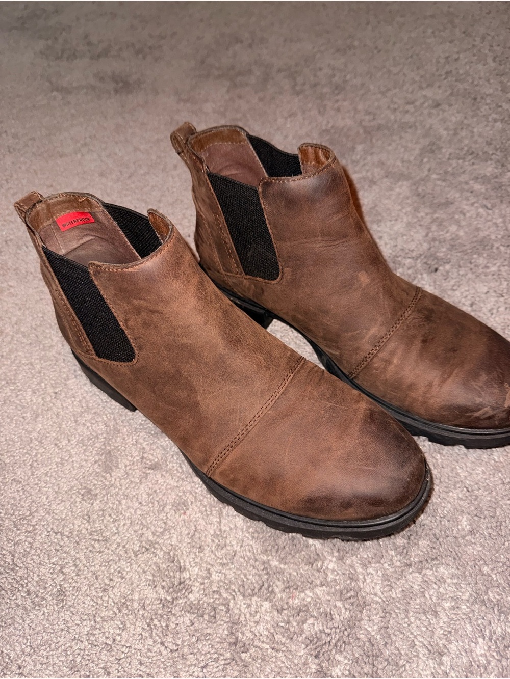 Sorel Women's Brown Leather Chelsea Ankle Booties